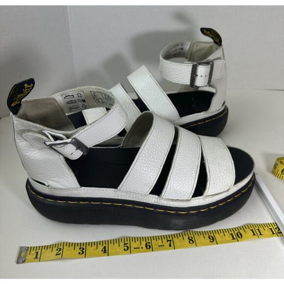 Doc Dr Martens Clarissa II Quad White Milled Nappa Leather Gladiator Sandals 11 - Picture 4 of 16